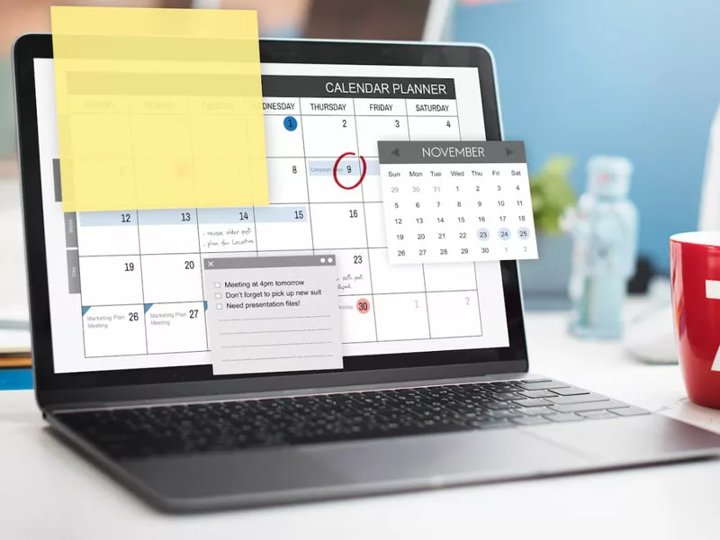 agenda del computer pre programmare gli allenamenti