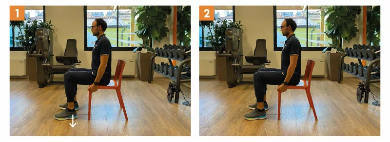 esercizio di spinta dei talloni