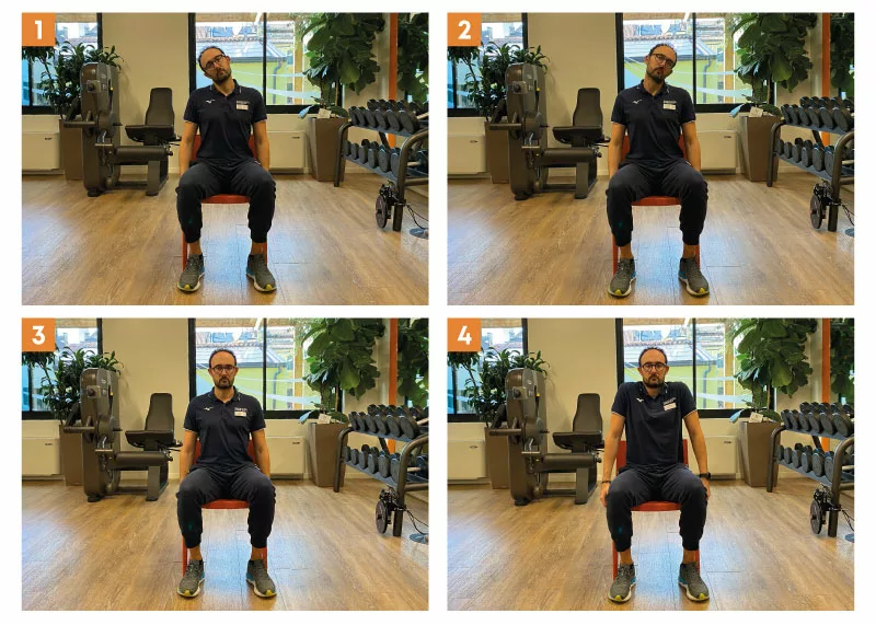 esercizio per lo stretching del collo 