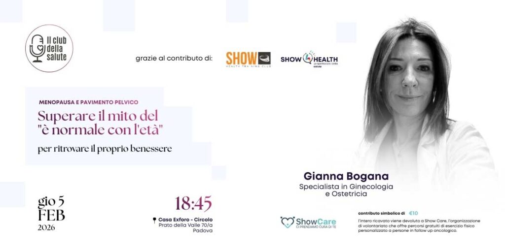 Gianna Bogana tiene un evento a Padova dedicato a menopausa e salute del pavimento pelvico.