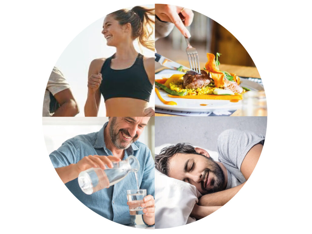 4 pilastri per rimettersi in forma, allenamento strutturato, alimentazione coerente, gestione dei liquidi, qualità del recupero.